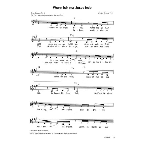 Produktbild - Wenn ich nur Jesus hab / Give Me Christ
