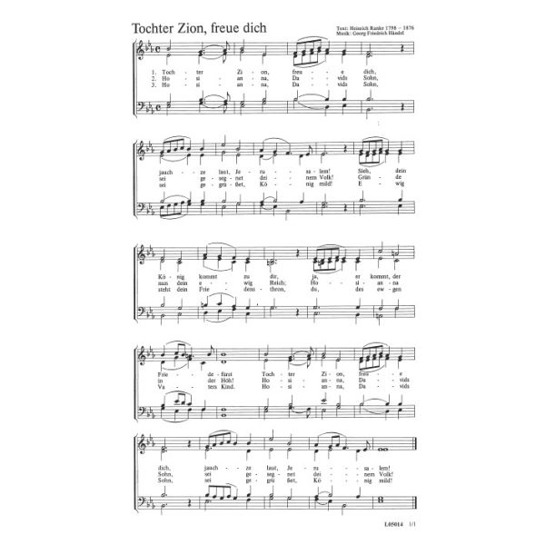 Produktbild des Artikels Tochter Zion, freue dich (Noten - Download)