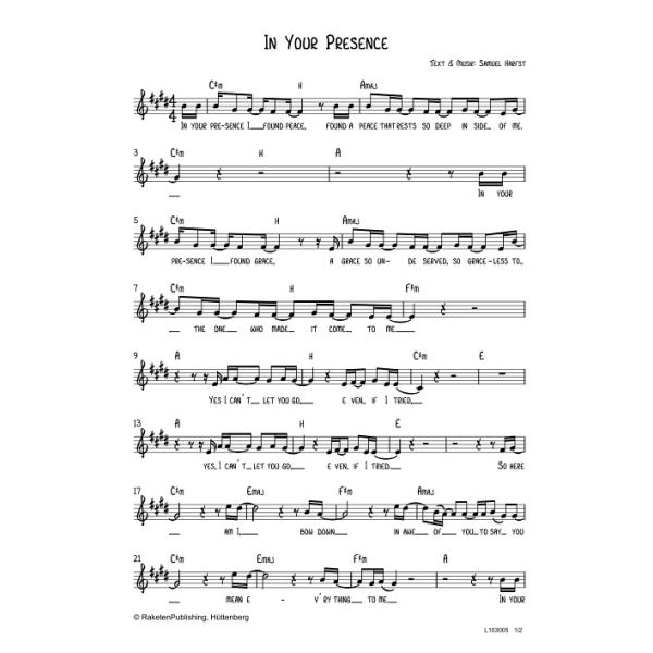 Produktbild des Artikels In your presence (Noten - Download)