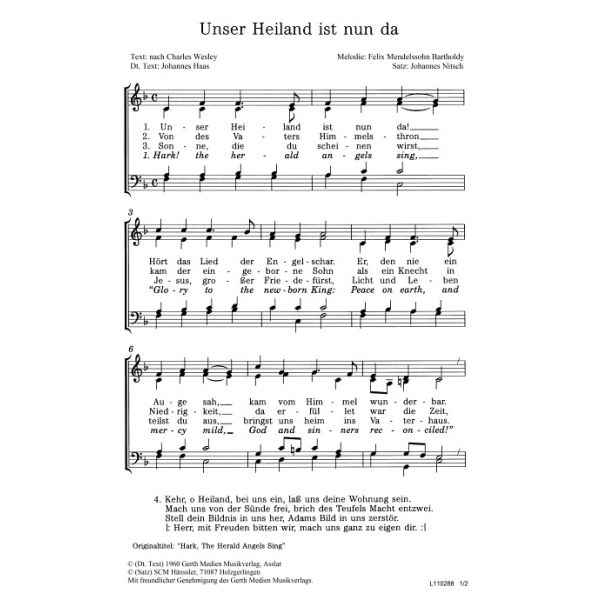 Produktbild - Unser Heiland ist nun da / Hark, the Heralds Angel sing
