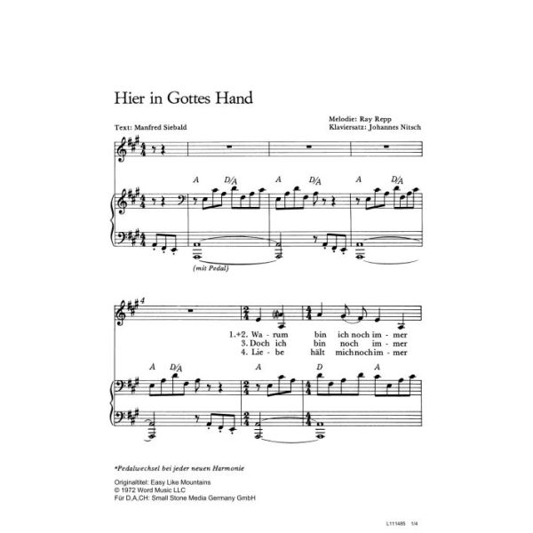 Produktbild des Artikels Hier in Gottes Hand / Easy Like Mountains (Noten - Download)