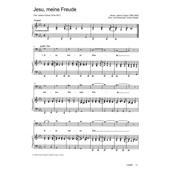 Produktbild des Artikels Jesu, meine Freude (Noten - Download)
