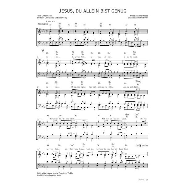 Produktbild des Artikels Jesus, du allein bist genug / Jesus, You Are Everything To Me (Noten - Download)