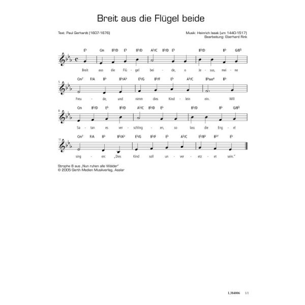 Produktbild des Artikels Breit aus die Flügel beide (Noten - Download)