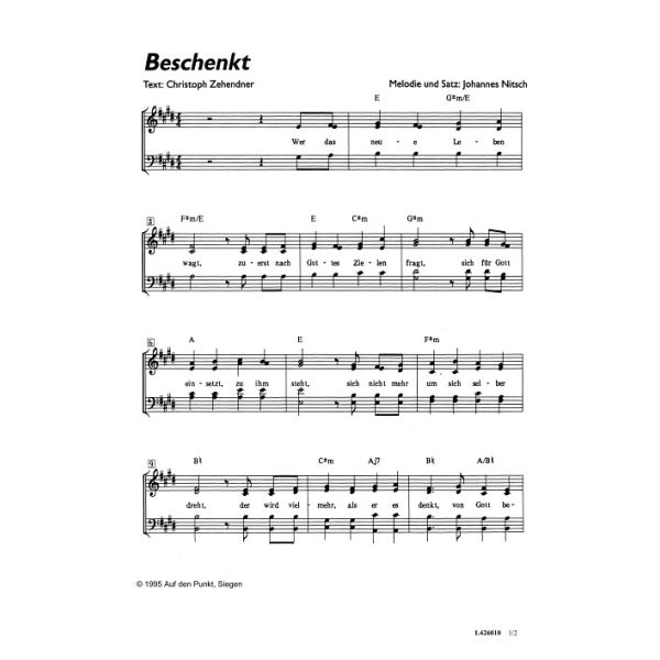 Produktbild des Artikels Beschenkt (Noten - Download)