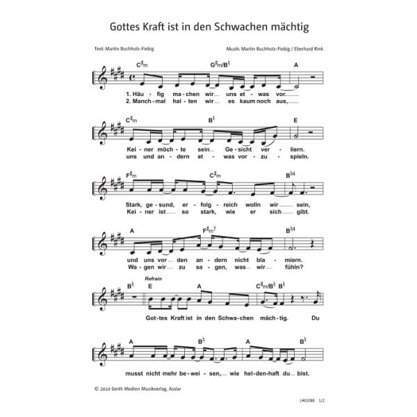 Produktbild des Artikels Gottes Kraft ist in den Schwachen mächtig (Noten - Download)