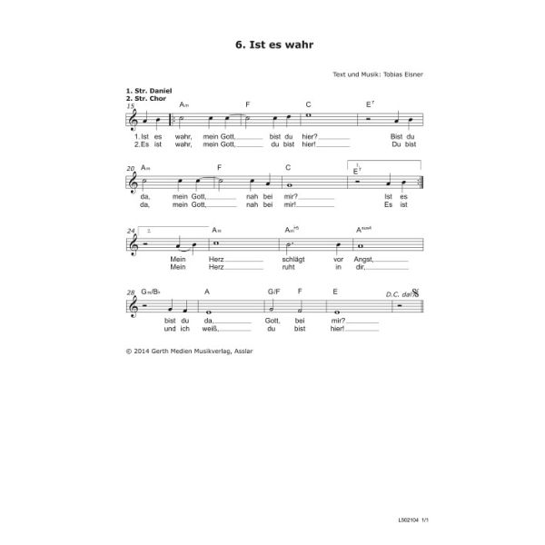 Produktbild des Artikels Ist es wahr (Noten - Download)