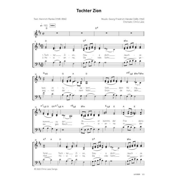 Produktbild des Artikels Tochter Zion (Noten - Download)