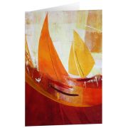 Produktbild des Artikels Schreibwaren, Kunstkarten "Lichtsegler in Orange" 5 Stk.