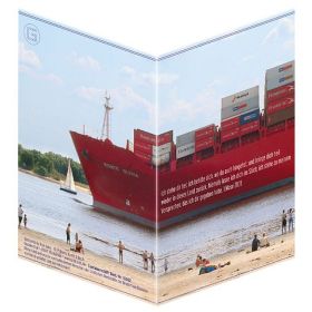 Faltkarte "Containerschiff" - 5er Serie