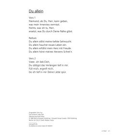 Produktbild des Artikels Noten - Download Du allein / Only You